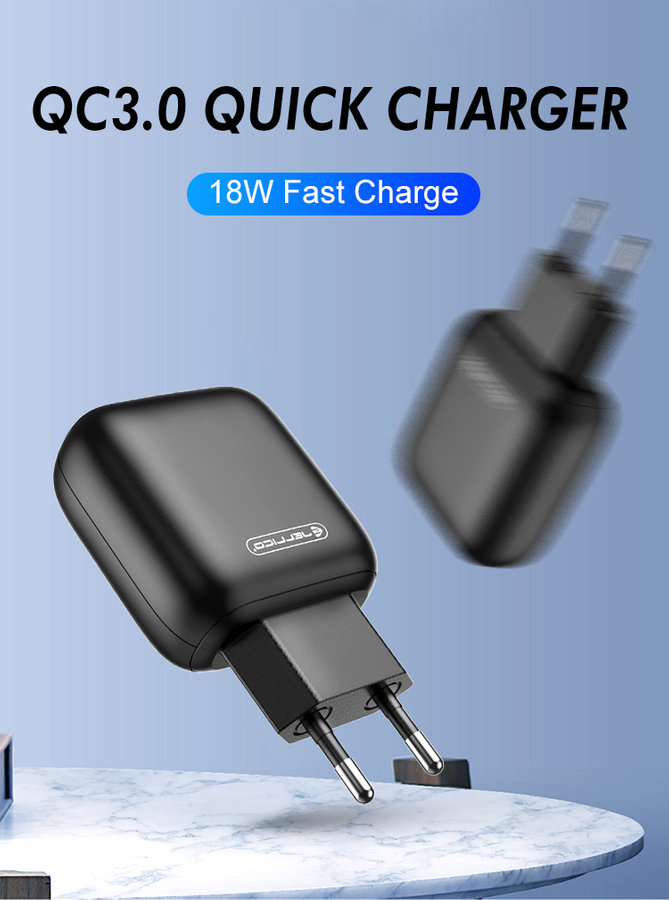 Incarcator iPhone cu Cablu Lighting, 18W 1xUSB QC3.0 , Black [3]