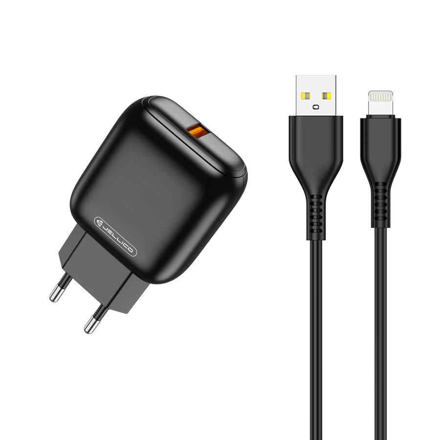 Incarcator iPhone cu Cablu Lighting, 18W 1xUSB QC3.0 , Black [2]