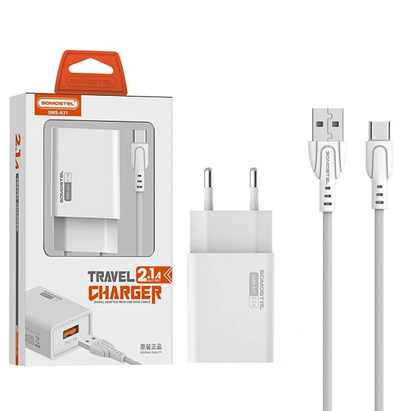 Incarcator cu cablu Type C iPhone iphone 15 / Samsung  / Xiaomi , 10W ALB [1]