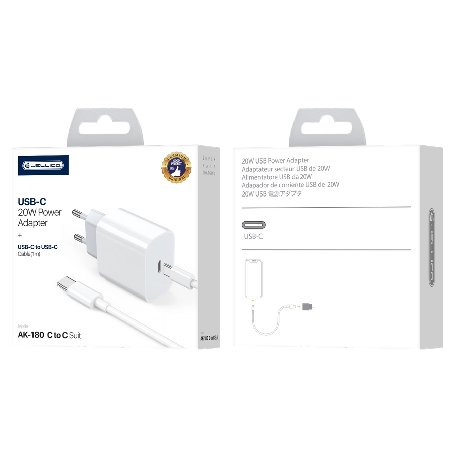 Pachet revanzare 10buc Incarcator cu cablu Type C PD 20W,  White [1]