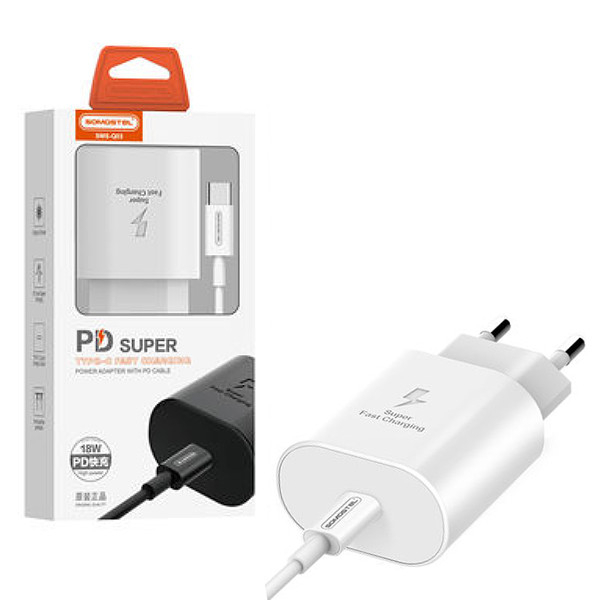 Incarcator iPhone iphone 15 / Samsung  / Xiaomi  , Cu cablu Type C PD 18W ALB [1]