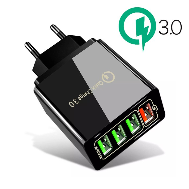 Incarcator retea 4 x usb, QUALCOMM QUICK CHARGER 3.0 BLACK [2]