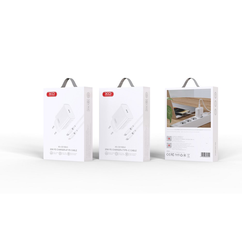 Incarcator retea iPhone 20w ,CE15 PD 20W 1x USB-C white + USB-C - USB-C cable / incarcator samsung [2]