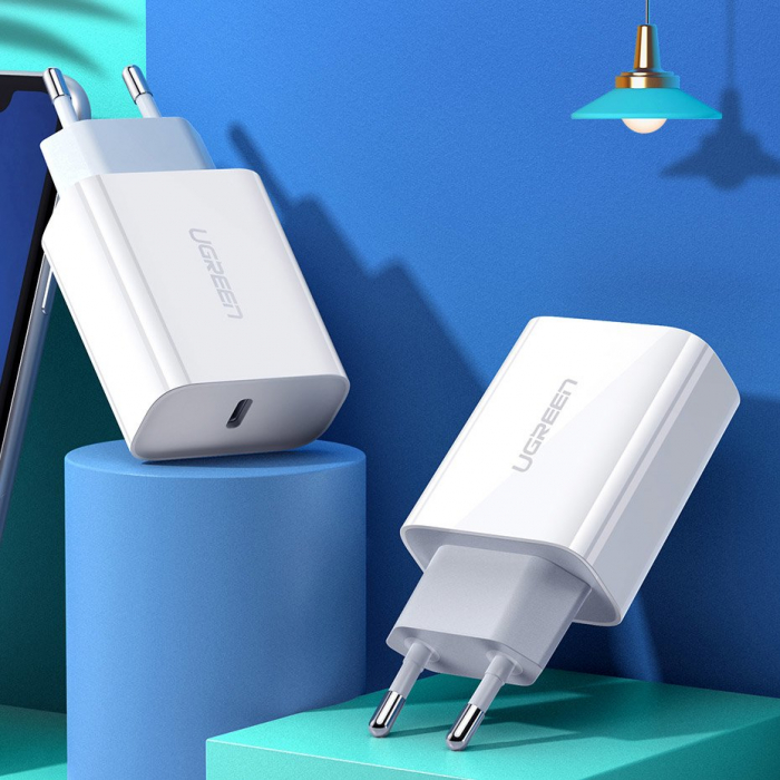 Incarcator retea Încărcător USB C Type C Ugreen USB charger Power Delivery 3.0 Quick Charge 4.0+ 20W 3A white [2]