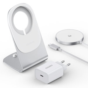 Incarcator Wireless iPhone MagSafe Statie incarcare , Choetech Induction Charger Stand for iPhone, Apple Watch, AirPods ALB [6]