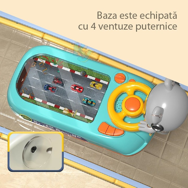 Joc Simulator de Condus, Speed Racing , 3-6 Ani, Volan Interactiv, Efecte Sonore, din ABS, USB Inclus, Verde [2]