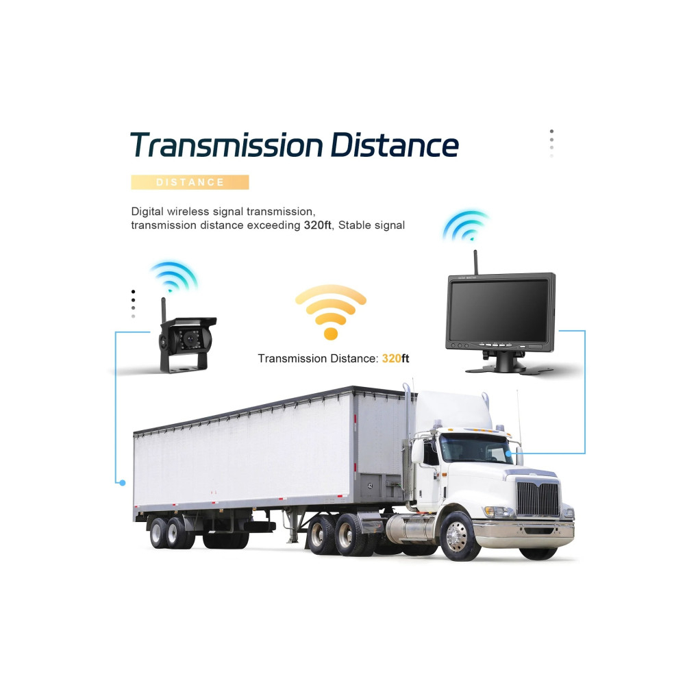 Kit Cameră Wireless Față și Spate 1080P cu Monitor 7 Inch pentru TIR și Utilaje [2]