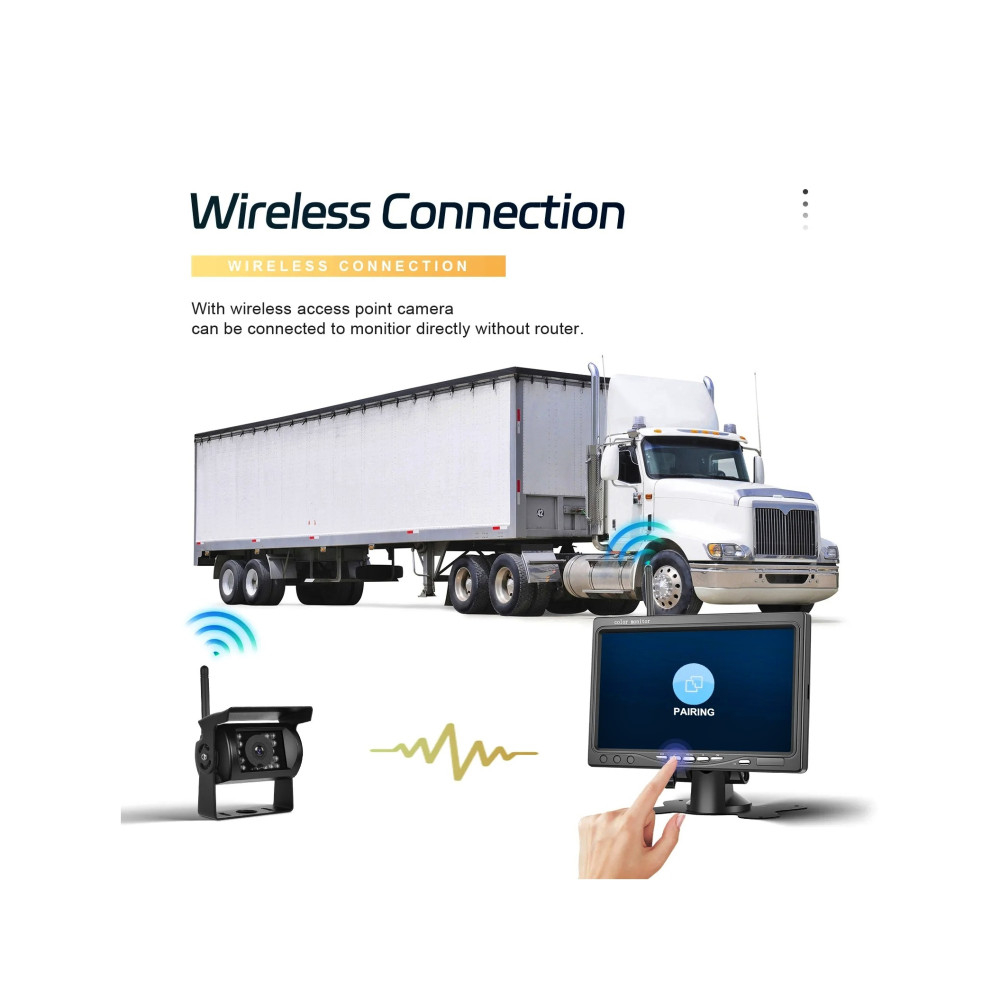 Kit Cameră Wireless Față și Spate 1080P cu Monitor 7 Inch pentru TIR și Utilaje [3]