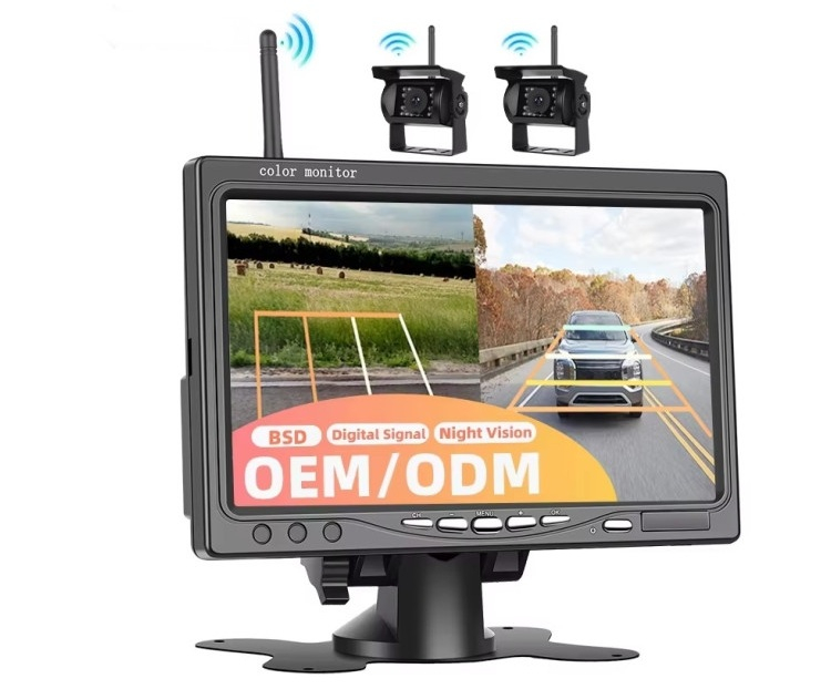 Kit Cameră Wireless Față și Spate 1080P cu Monitor 7 Inch pentru TIR și Utilaje [11]