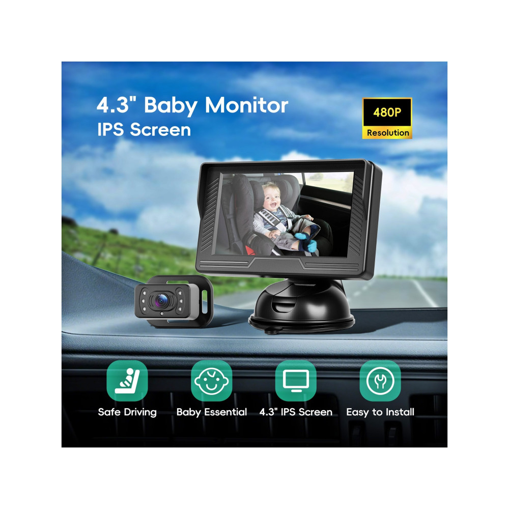 Kit Cameră Auto Bebeluși cu Monitor 4.3 Inch pentru Mașină [2]
