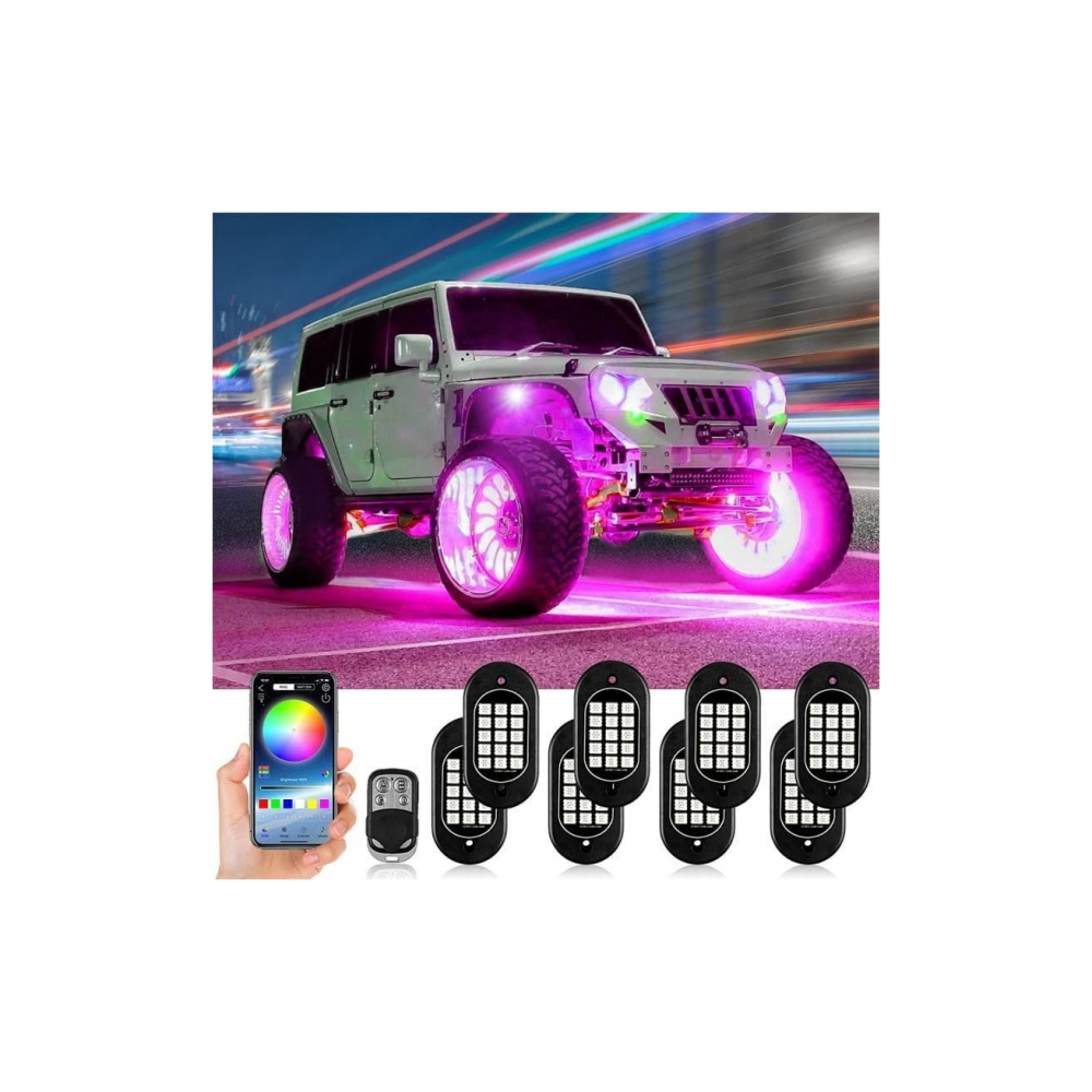 Kit lumini sub masina, Rock Lights, 12 module, cu aplicatie telefon si telecomanda , Maverick, Rzr, Can am, Polaris, Cf Moto, Segway [2]