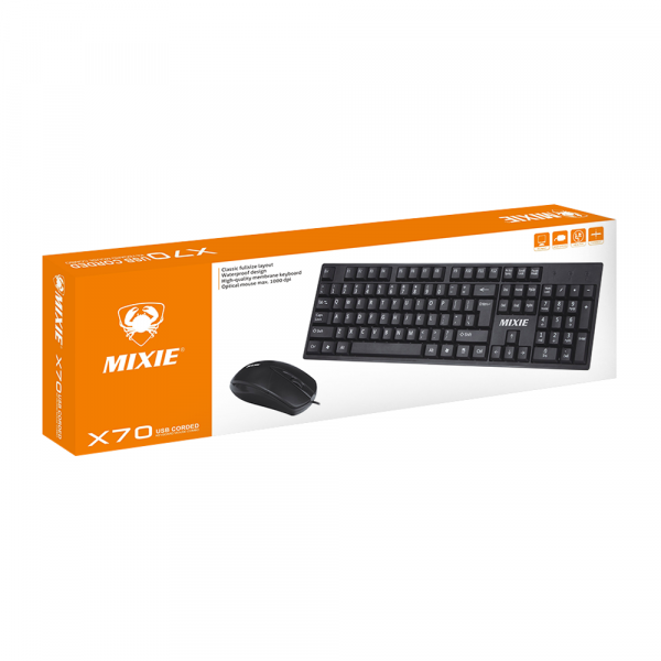 Kit Mouse cu Tastatura cu fir Mixie X70 Negru [6]