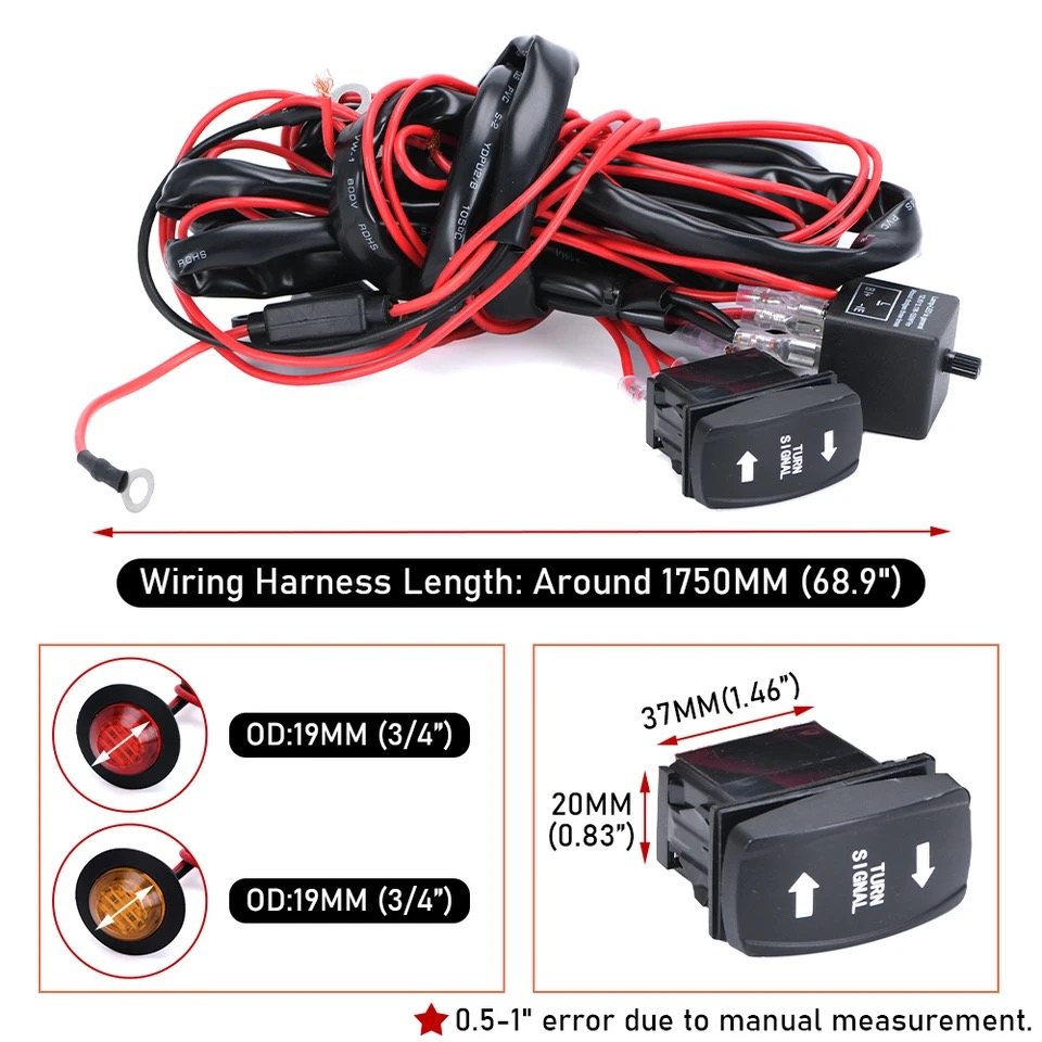 Kit semnalizare universal, atv , ssv, canam, polaris, segway, cf moto, Sistem semnalizare, buton semnalizare utv maverick [6]
