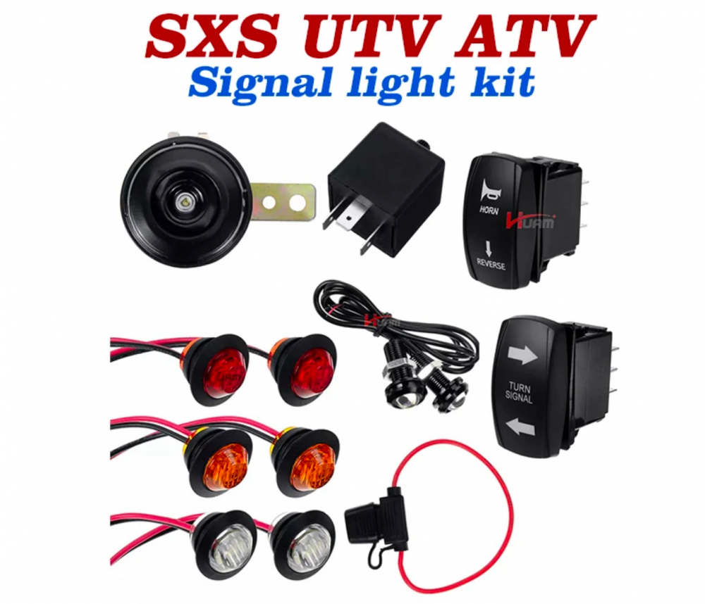 Kit semnalizare universal cu claxon , atv , ssv, canam, polaris, segway, cf moto, Sistem semnalizare, buton [3]