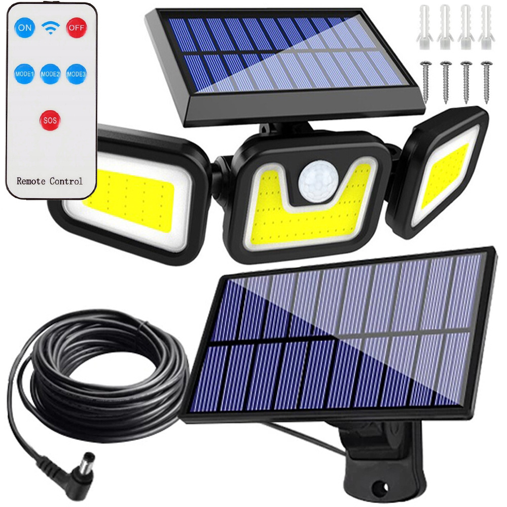 Lampă Solară 171 LED COB cu Senzor de Mișcare și Panou Solar Separat [5]
