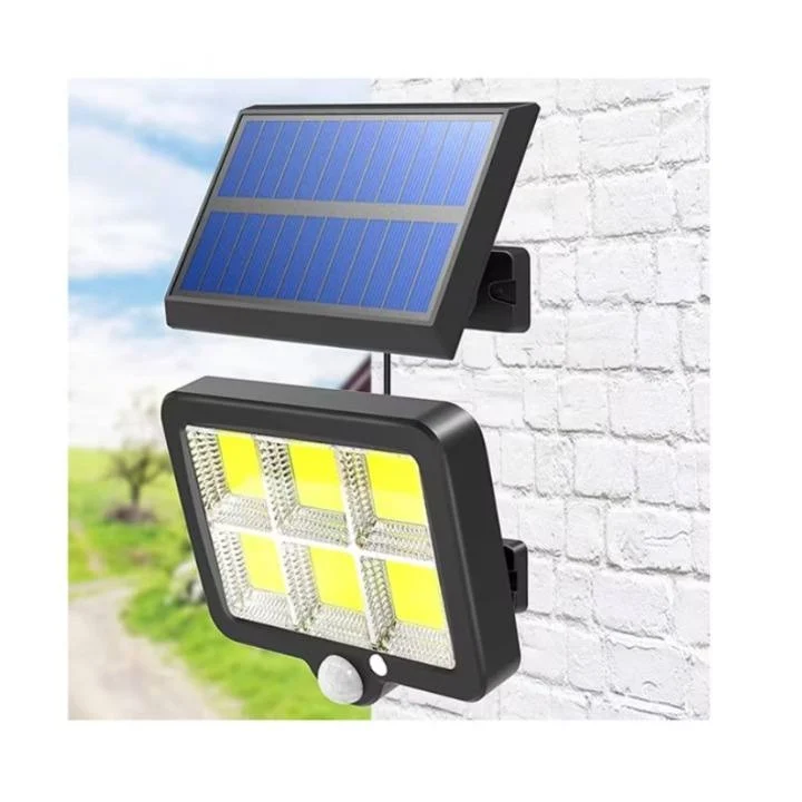 Set 2 lampi solare 30/50w, cu senzori de amurg, miscare si lumina, 3 moduri functionare, telecomanda, Negru, lampa solara [1]