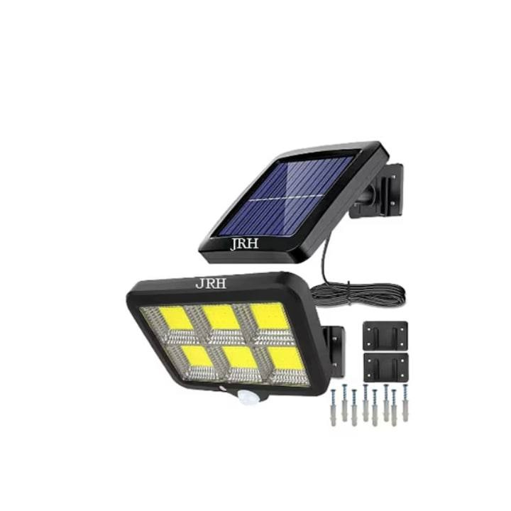 Set 2 lampi solare 30/50w, cu senzori de amurg, miscare si lumina, 3 moduri functionare, telecomanda, Negru, lampa solara [5]