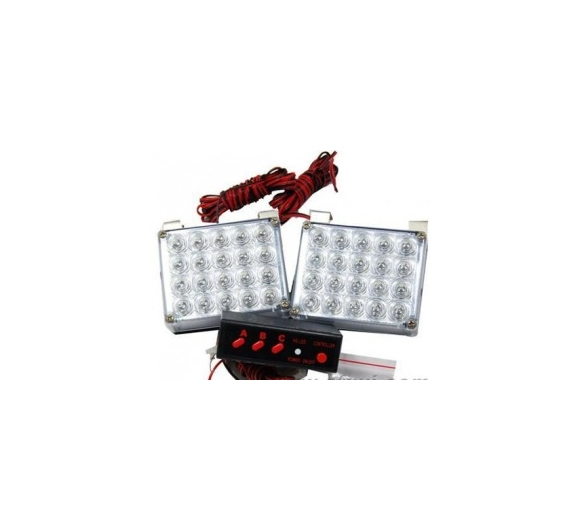Lampa Stroboscopica Rosu Albastru led 12v, [3]