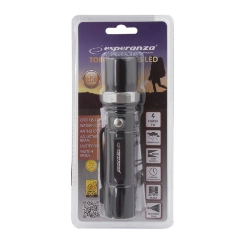 Lanterna LED CREE Q5 5W, 250 lumeni, Pana la 300 metri, CREE Q5, Pulse, Zoom, Negru [2]