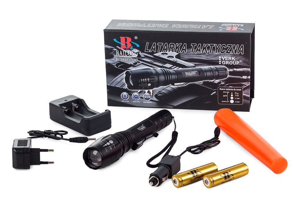 Lanterna Puternica cautare, police, offroad , CREE , din aluminiu,functie zoom, iluminare 600metri, lanterna militara [2]