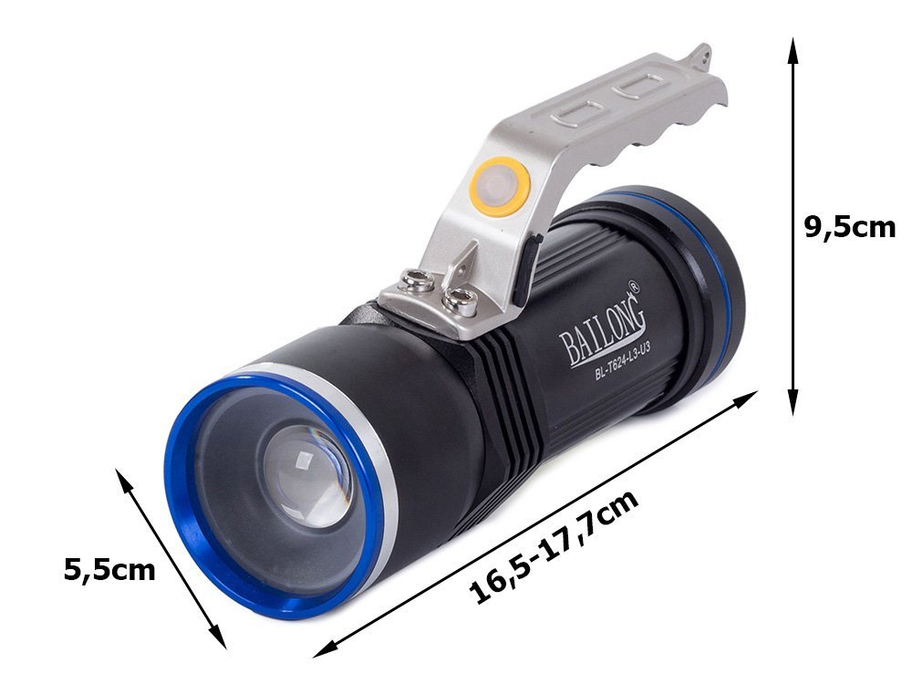 Lanterna Puternica cautare, police, offroad , COB, din aluminiu,functie zoom, iluminare 400metri, lanterna militara [3]