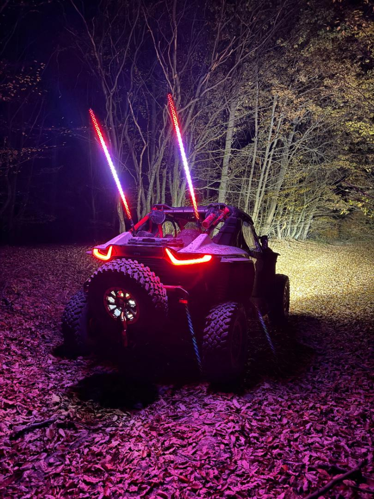 LED Whip Light 2buc  152cm  RGB Antenă spirală Lumină Aplicație de la distanță ATV UTV RZR, canam, cfmoto,polaris [1]
