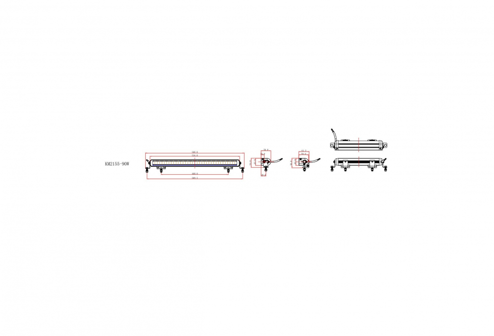 Ledbar offroad 54cm cu Lumina pozitie alba sau galbena / 5700k 11000Lm (18 Led Osram x 5W) 120W 7Amp/ Bara Led/ Proiector Led [3]
