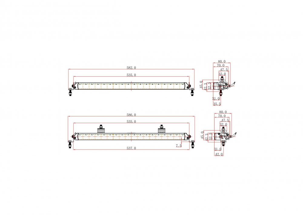 Ledbar offroad 54cm / 5700k 11000Lm (18 Led Osram x 5W) 120W 7Amp/ Bara Led/ Proiector Led [3]