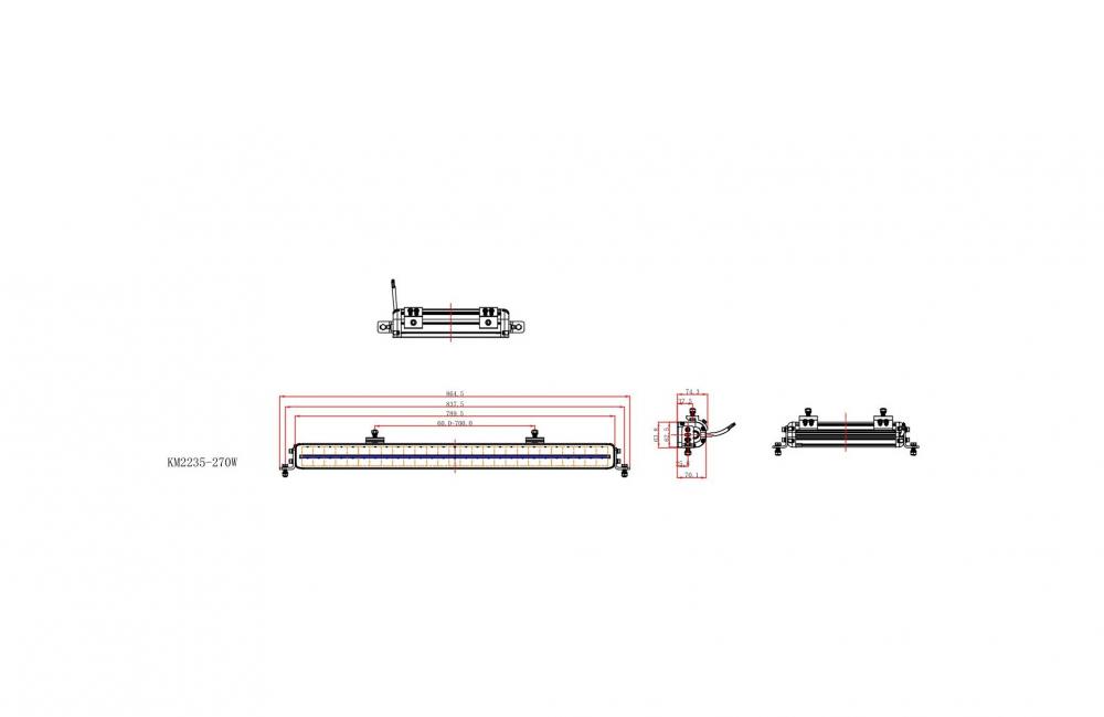 Ledbar offroad 80cm DualRow cu Lumina pozitie alba sau galbena / 5700k 23000Lm (54 Led Osram x 5W) 270-300W / Bara Led/ Proiector Led [5]
