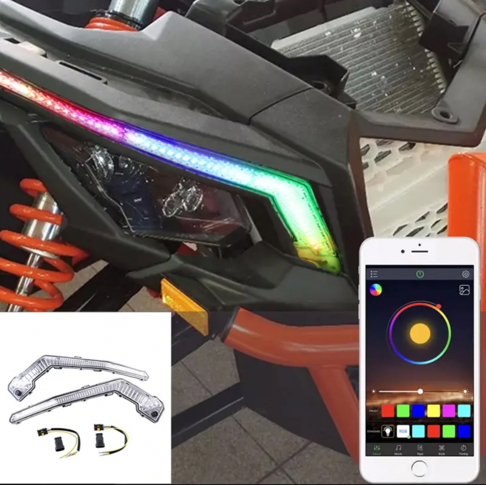 Lumini semnalizari compatibil MAVERICK X3, RGB multicolor pentru Can Am Maverick X3, Canam can-am, Aplicatie telefon [6]