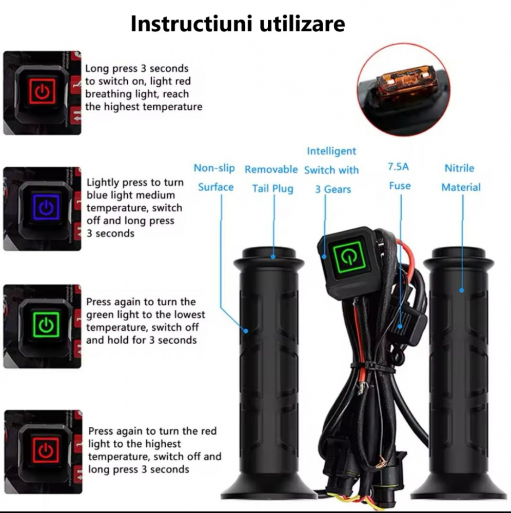 Manere incalzite atv / incalzire manere atv si acceleratie/ manere incalzite bicicleta [3]