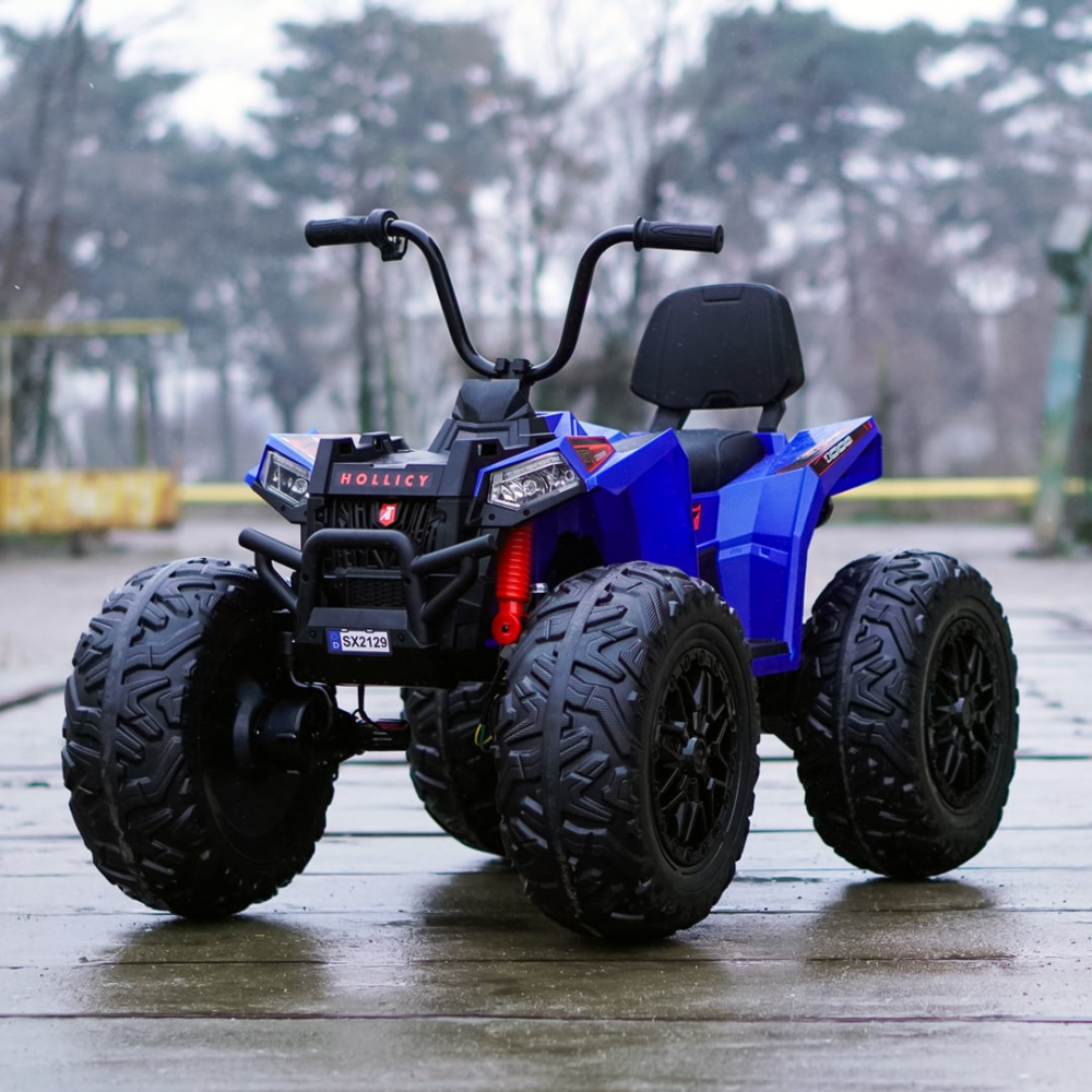 ATV electric MonsterQuad negru 400W 4x4 față copii, blue [7]