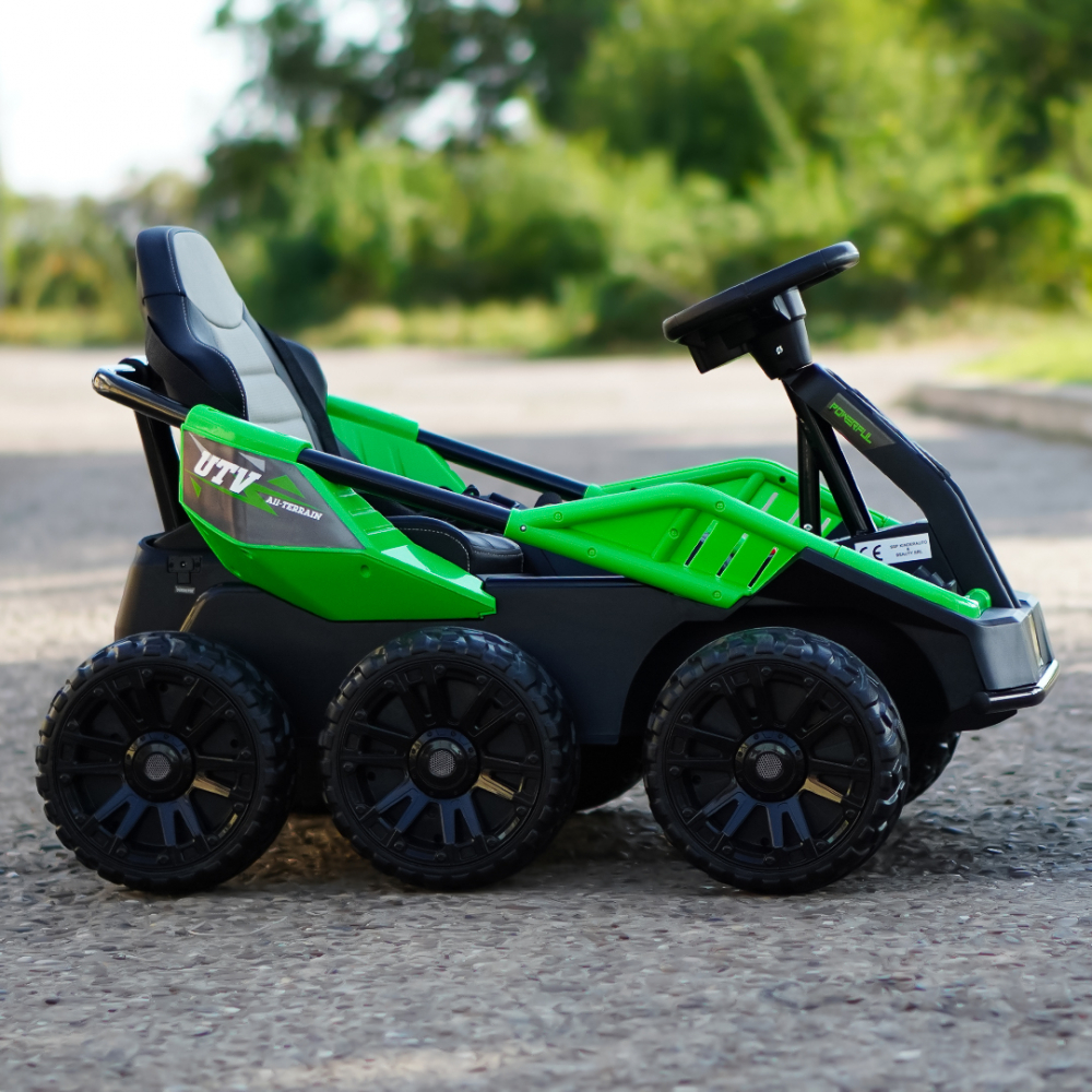 Masina copii UTV electric electric copii, PlanetRider, cu 2 locuri, 6x6, 180W, 24V, premium, verde [4]