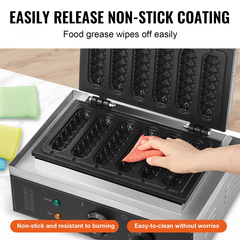 Masina de facut Wafle Waffle tip HotDog, profesionala , horeca, 1500w, vafe [7]