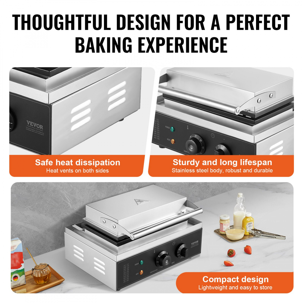 Masina de facut Wafle Waffle tip HotDog, profesionala , horeca, 1500w, vafe [6]