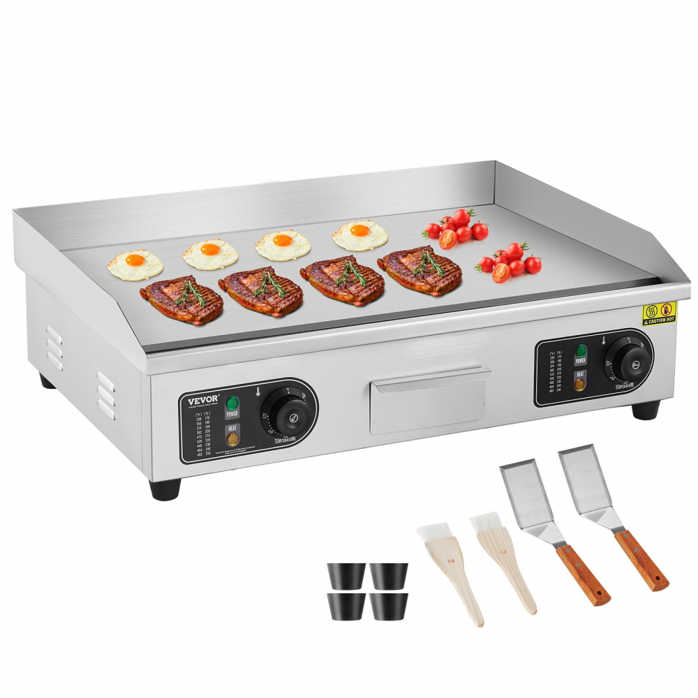 Grătar electric comercial 4000 W grătar plat, 50°C 300°C, 66cm, otel inoxidabil 201, Horeca [1]