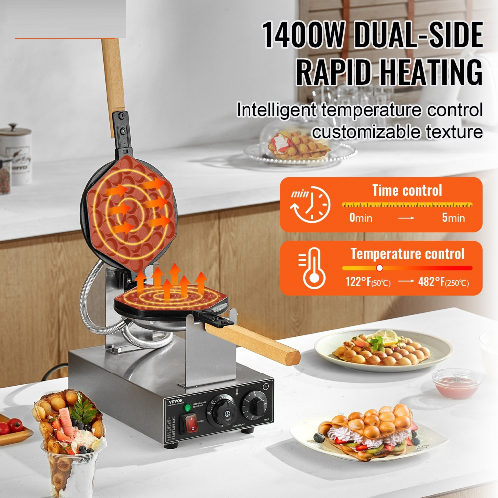 Masina de facut Wafle Waffle tip Bule, profesionala , horeca, 1400w, vafe [10]
