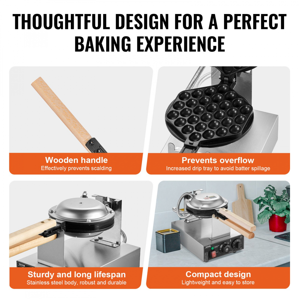 Masina de facut Wafle Waffle tip Bule, profesionala , horeca, 1400w, vafe [7]