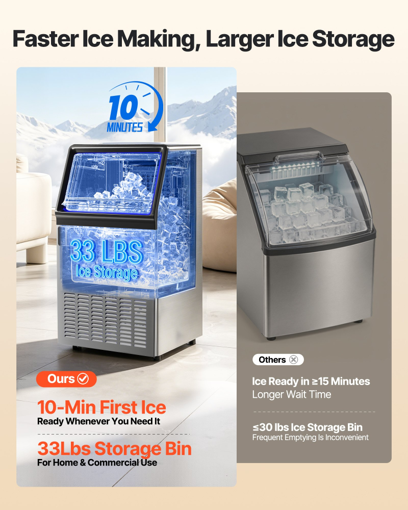 Mașină Profesională Gheață 59Kg 24h Inox cu Autocurățare și Display LED [6]