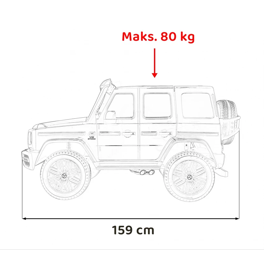 Masinuta electrica Mercedes G63 copii 4x4 800W 24V 2 locuri negru [13]