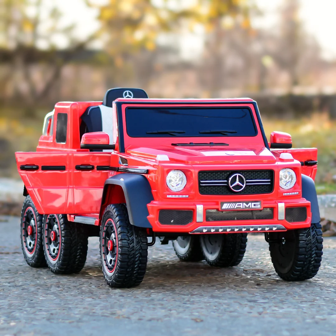 Masinuta electrica Mercedes G63 6x6 210W 12V 10Ah Premium, rosie , ATV COPII, COPII [3]