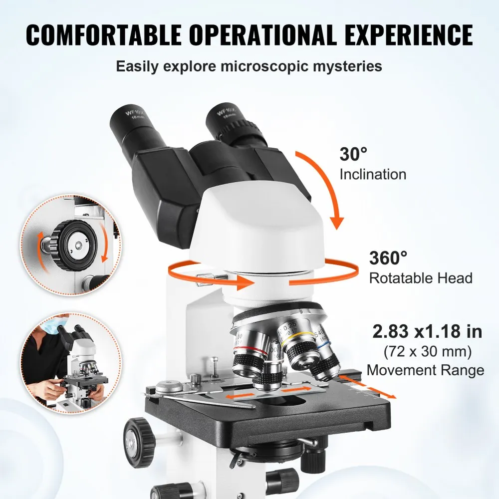 Microscop binocular  40X 2500X LED platina mecanica laborator [2]