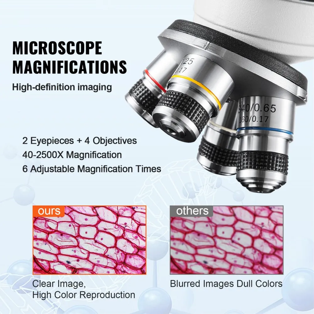Microscop binocular  40X 2500X LED platina mecanica laborator [4]
