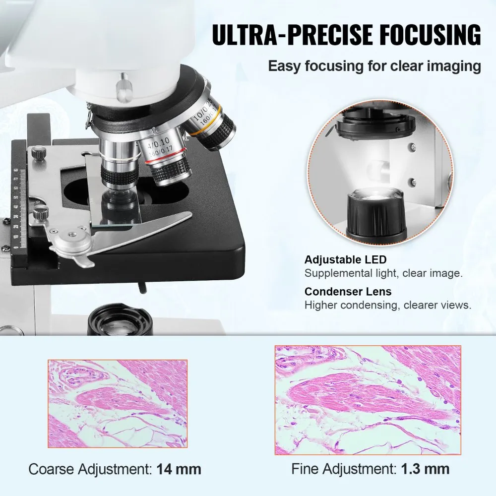 Microscop binocular  40X 2500X LED platina mecanica laborator [3]
