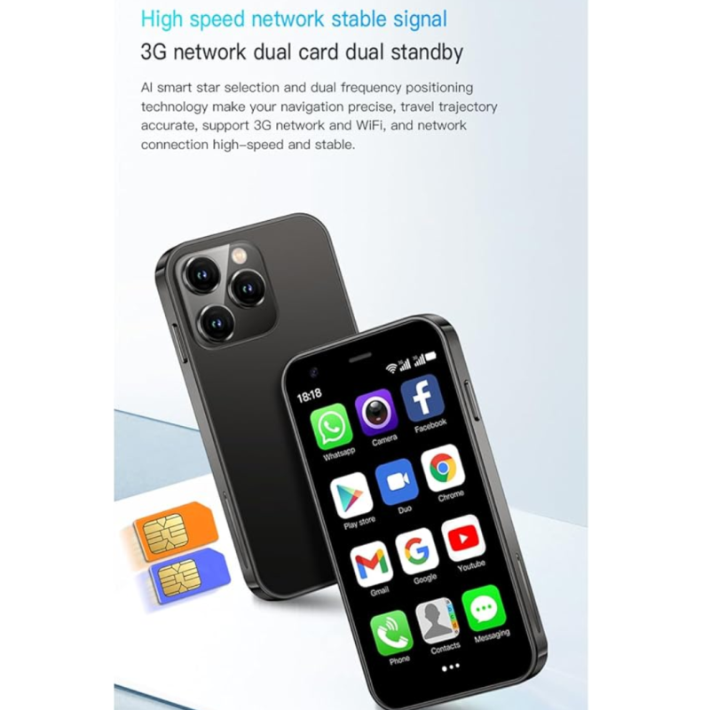 Mini Smartphone Android XS15 3G 2GB RAM 16GB Gri [3]