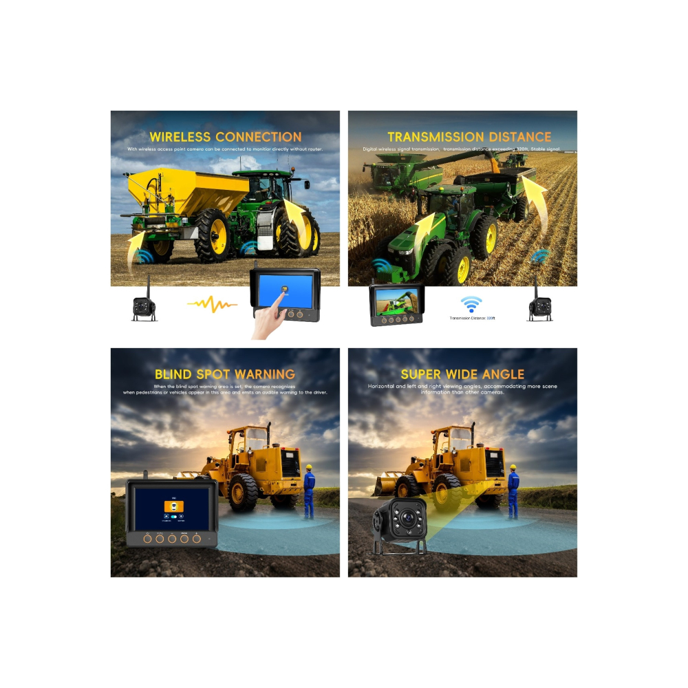 Monitor auto cu cameră marsarier wireless 7 inch pentru offroad și utilaje [2]