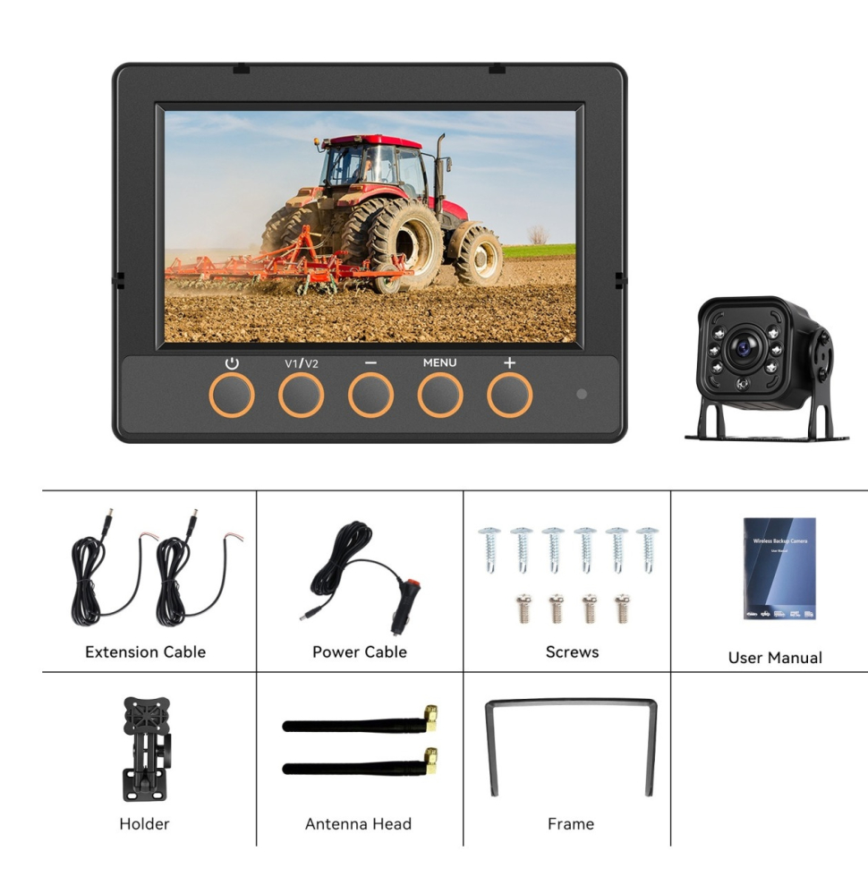 Monitor auto cu cameră marsarier wireless 7 inch pentru offroad și utilaje [4]