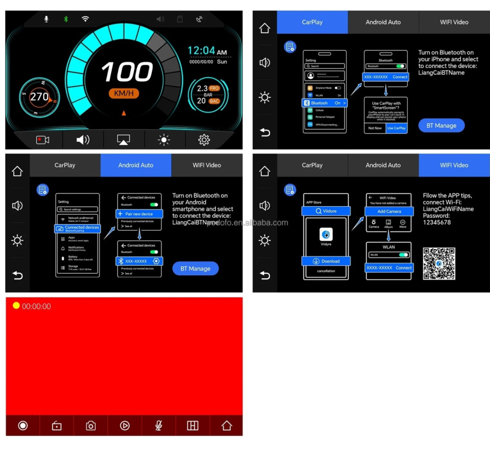 Sistem navigație cu CarPlay și 2 camere pentru ATV, UTV și motociclete [4]