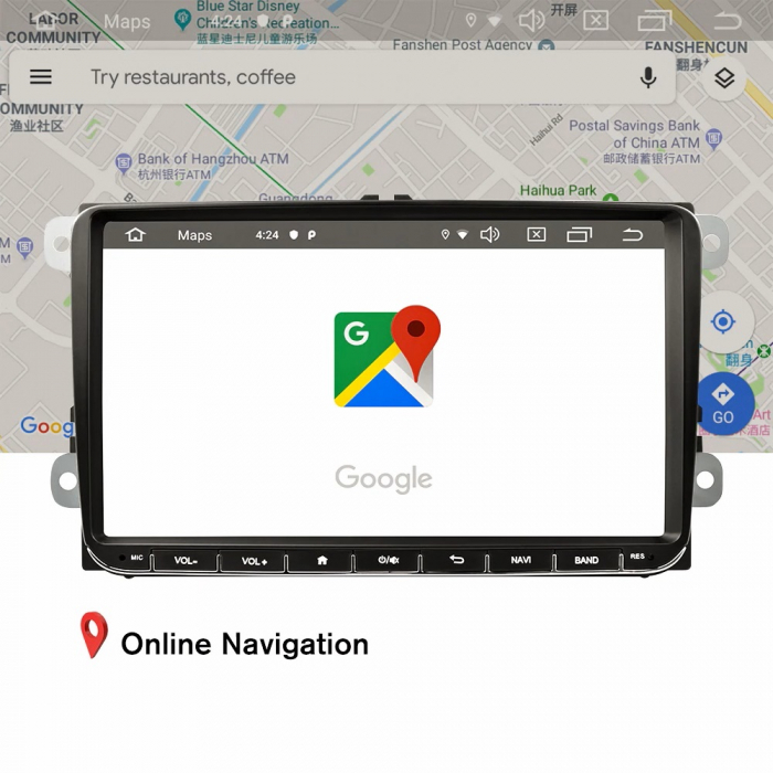 Navigatie ANDROID 9 1GB RAM 16GB ROM vw passat b6 b7 golf 5 6 tiguan polo skoda octavia ECRAN 9 INCH WIFI WAZE YOUTUBE GOOGLE MAPS [4]