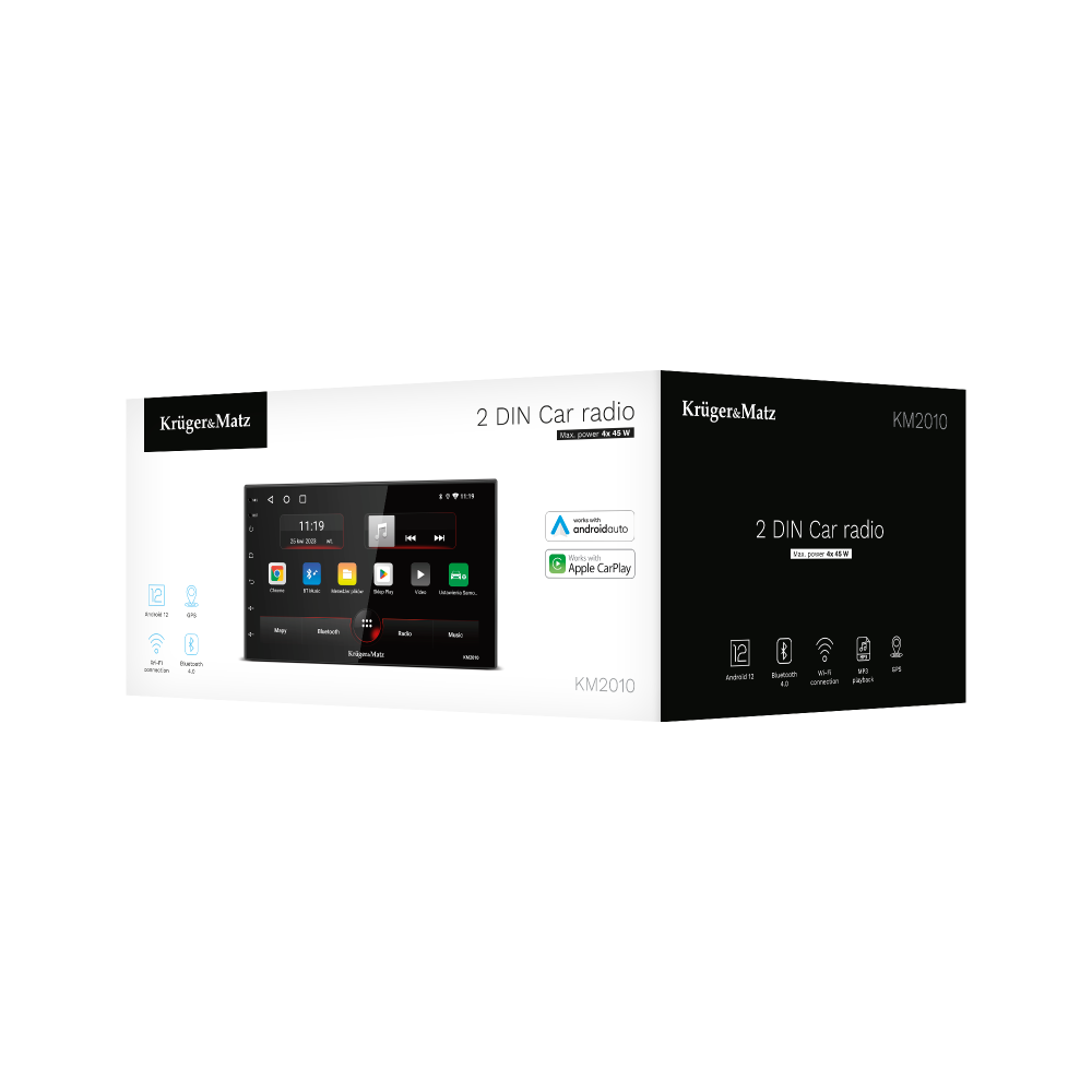Navigație Auto Kruger&Matz KM2010 2 DIN Android 12 cu Apple CarPlay și Android Auto [7]